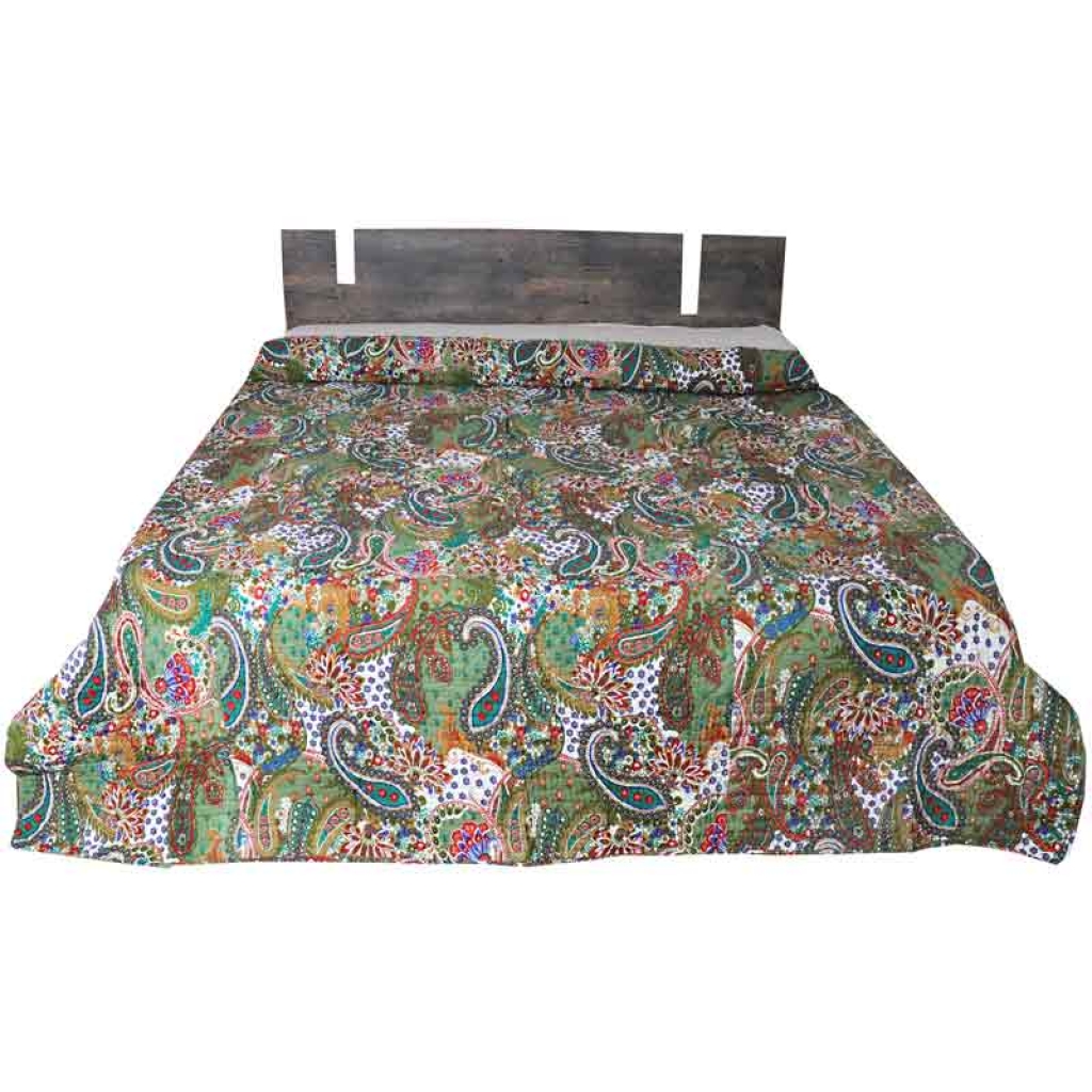 COTTON ALL OVER PRINTED BED QUILTS FOR DECOR HOME