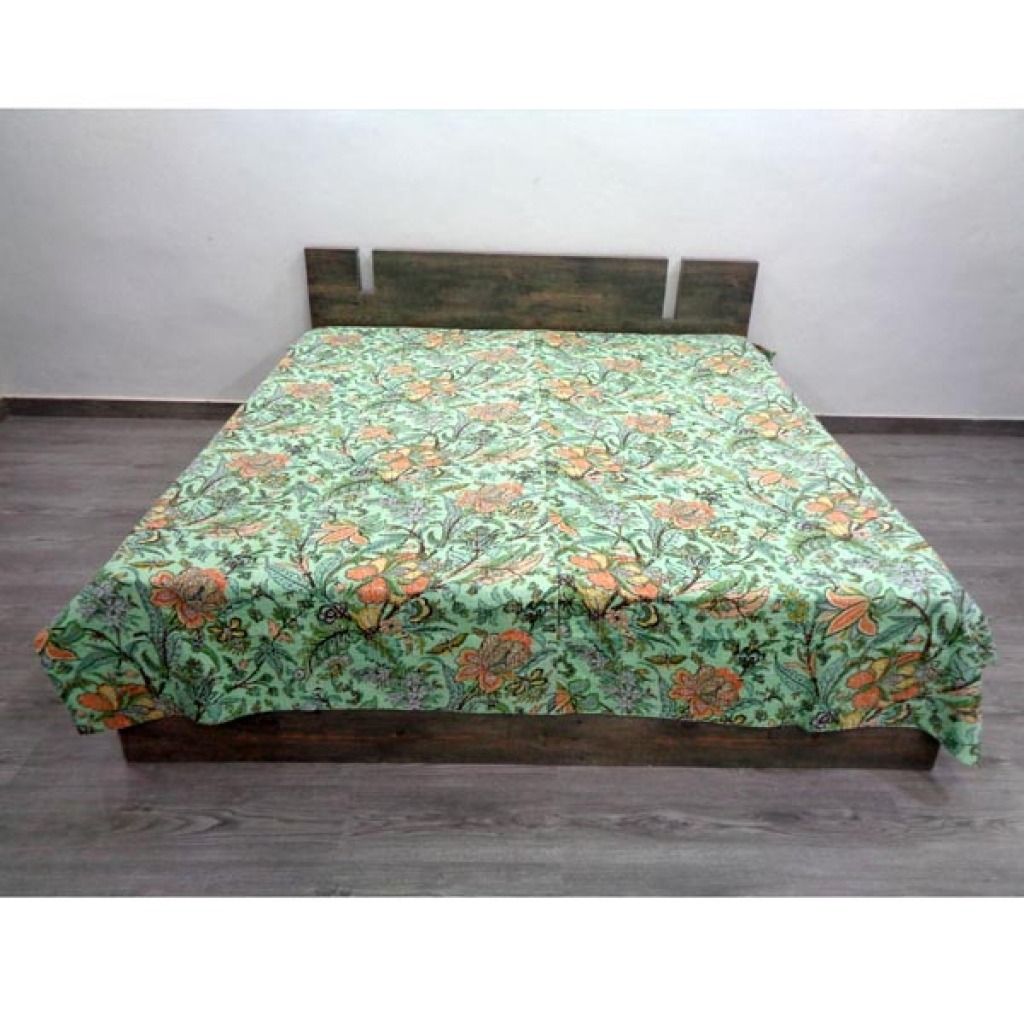 Handmade Cotton Kantha Bed Cover