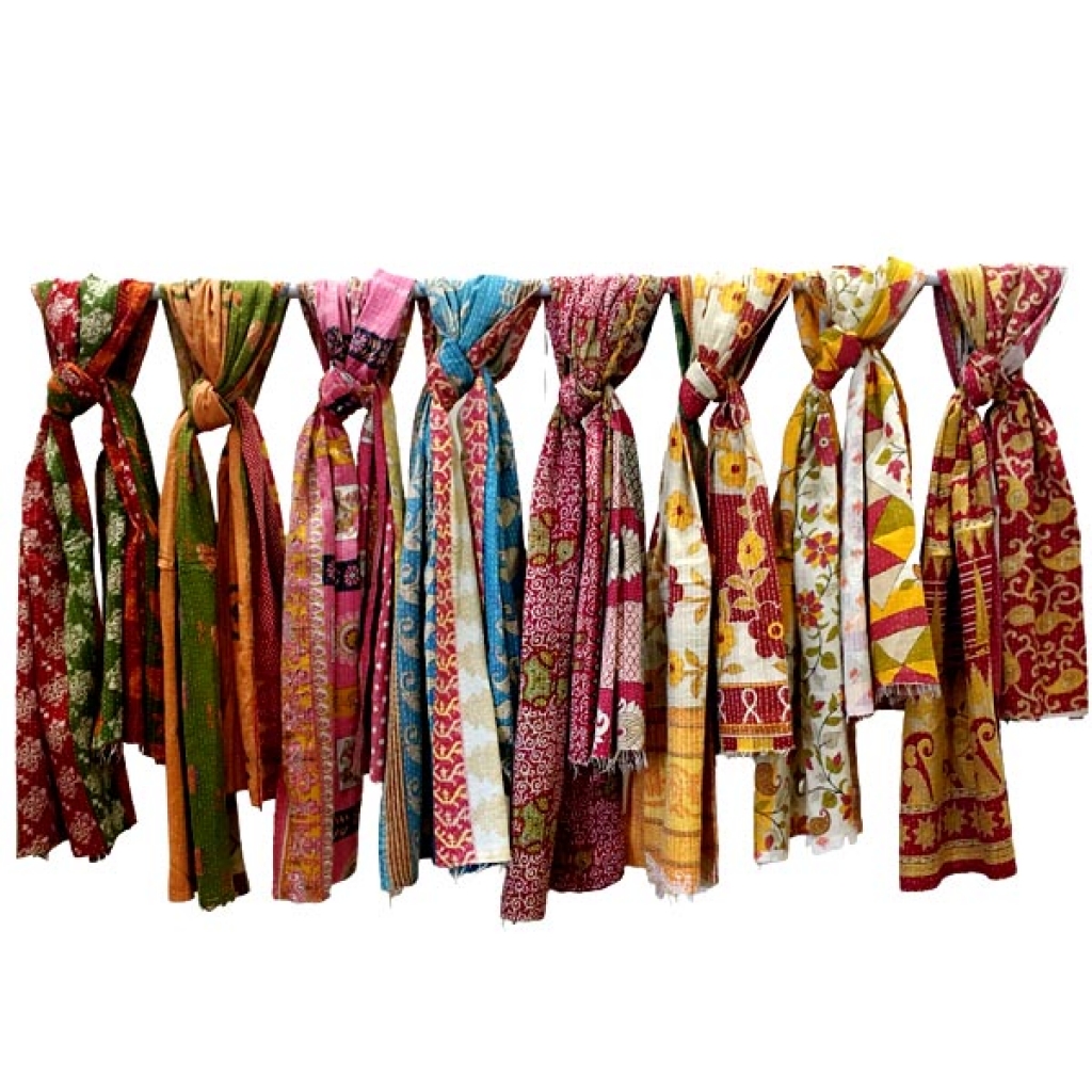 Vintage Cotton Kantha Allover Scarf Set Of 50 Pcs.