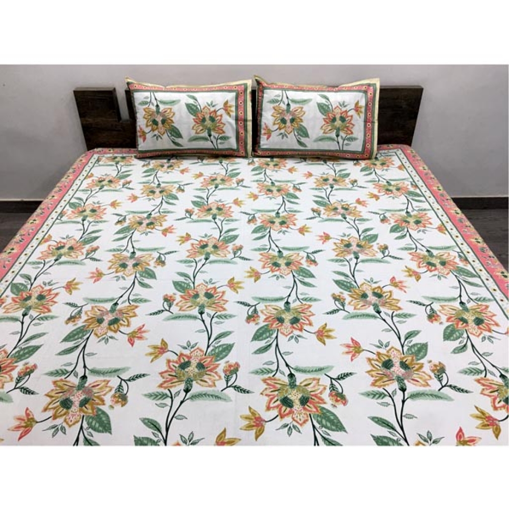 PAKHI PRINTED HANDMADE COTTON BEDSHEET