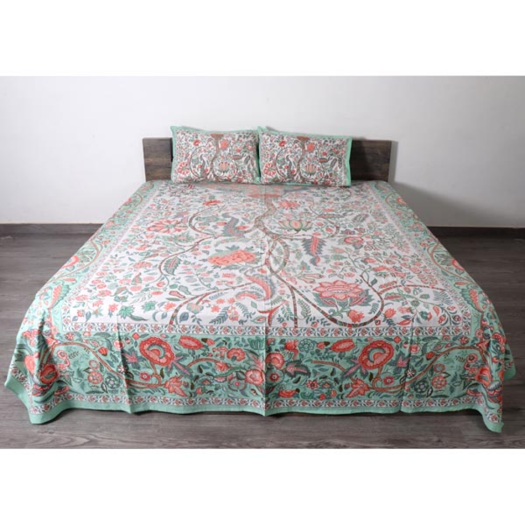 PAKHI PRINTED HANDMADE COTTON BEDSHEET