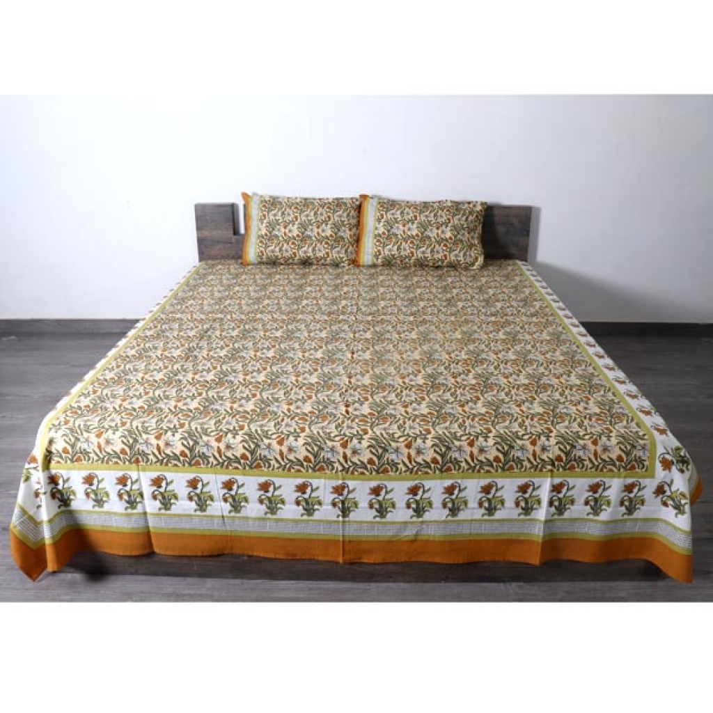 PAKHI PRINTED HANDMADE COTTON BEDSHEET