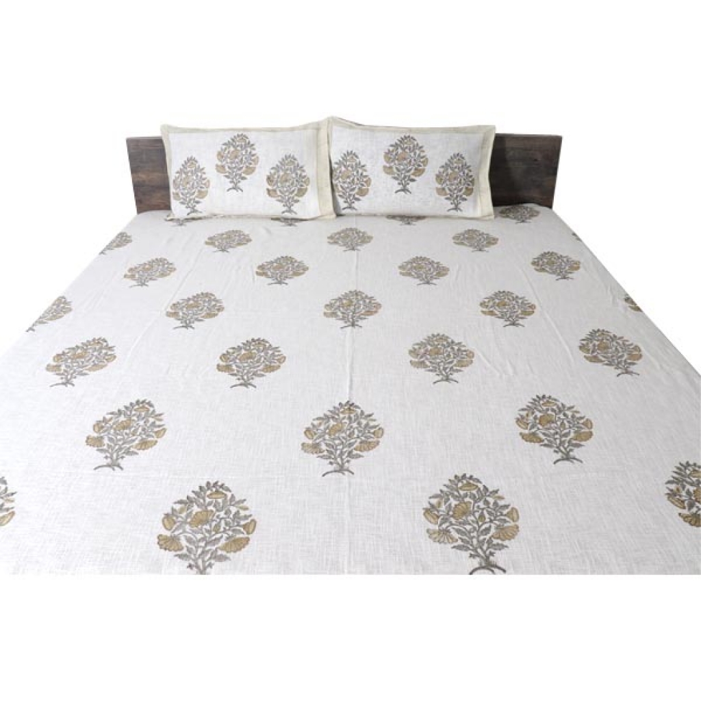 HANDMADE TNT COTTON BLOCK PRINTED BEDCOVER