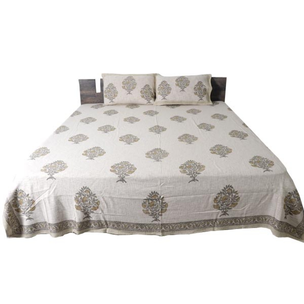 HANDMADE TNT COTTON BLOCK PRINTED BEDCOVER