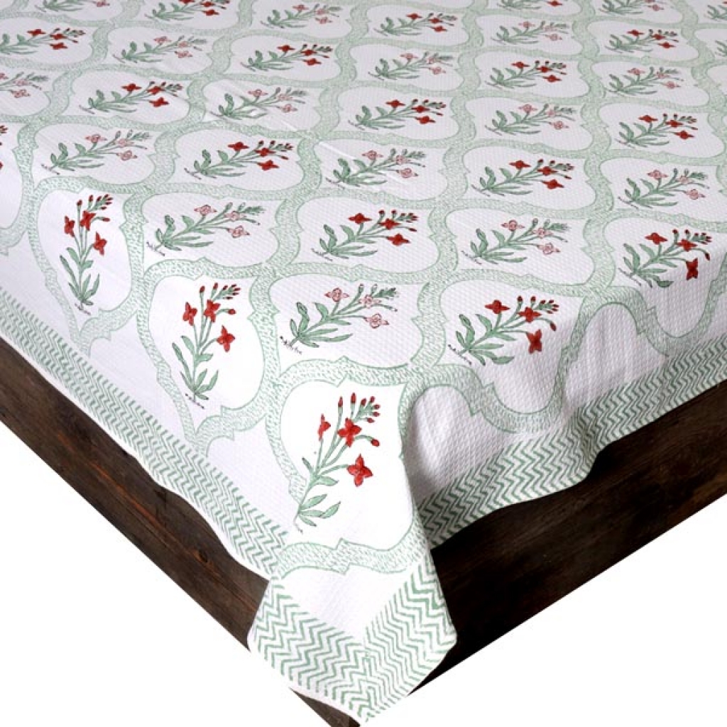 INDIAN WAFFLE COTTON BLOCK PRINTED BEDSHEET