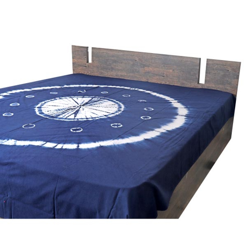 INDIGO TIE DIE PRINT HANDMADE COTTON BEDSHEET