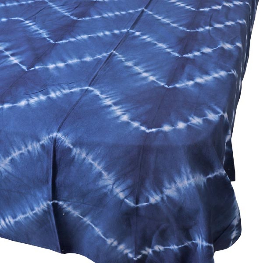 INDIGO TIE DIE PRINT HANDMADE COTTON BEDSHEET