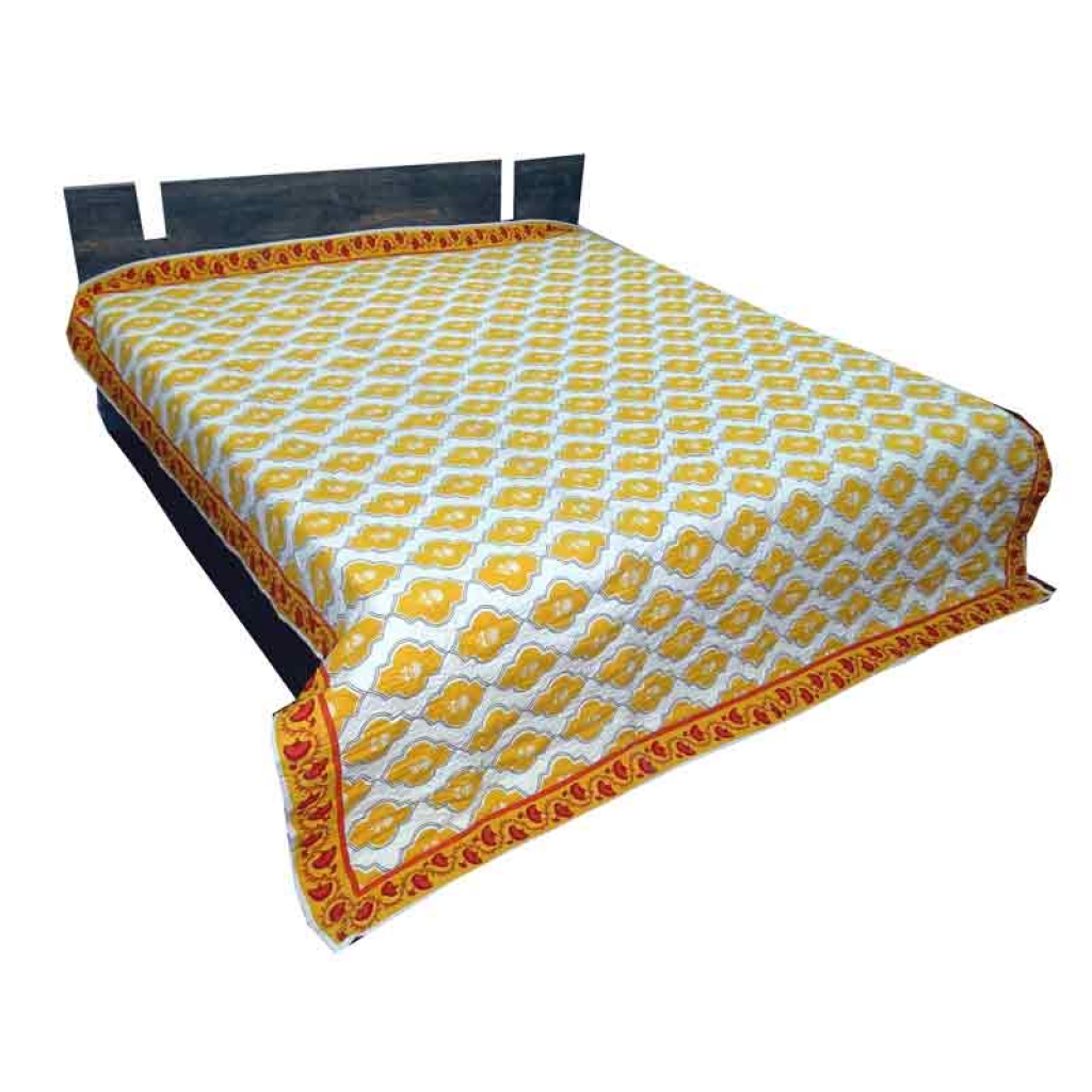 COTTON ALL OVER PRINTED BED QUILTS FOR DECOR HOME