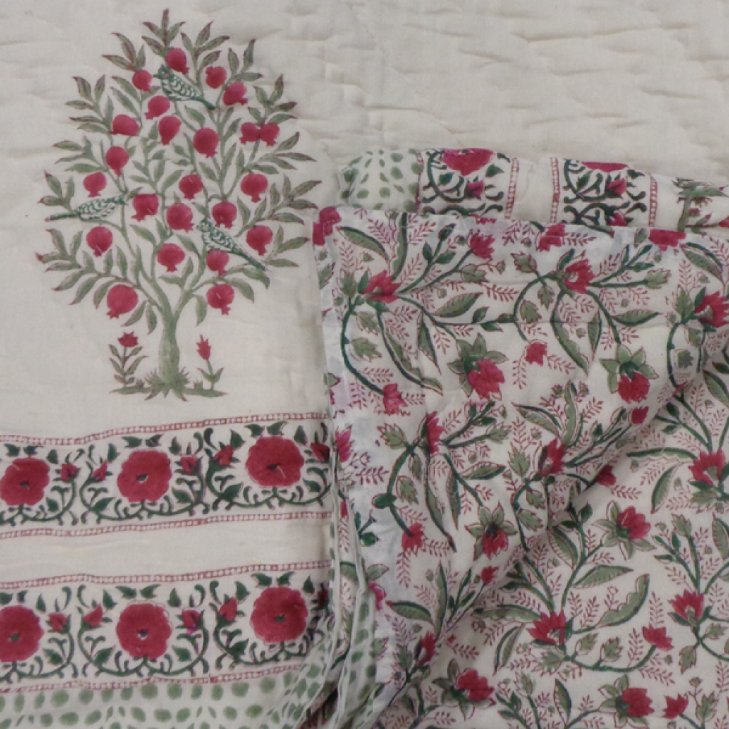 COTTON HAND BLOCK PRINTED QUILTS