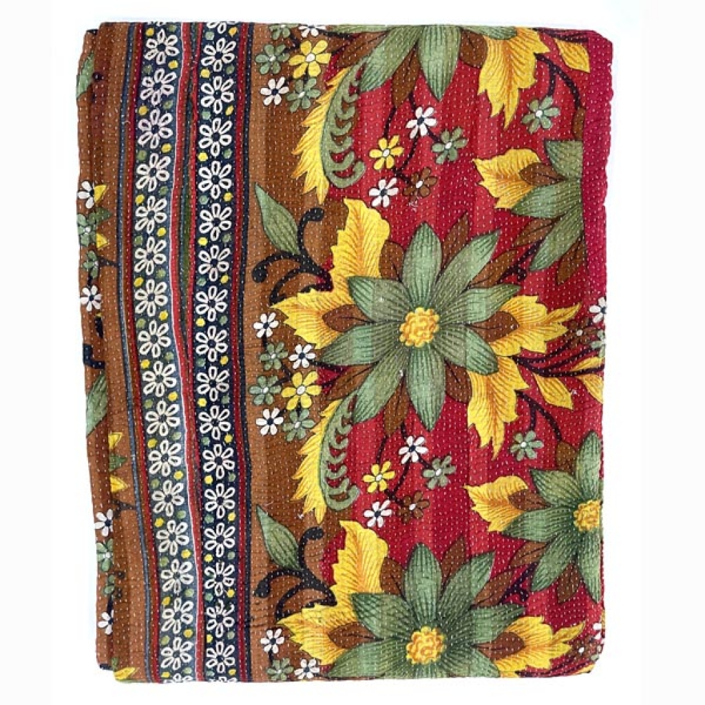 INDIAN HANDMADE VINTAGE COTTON KANTHA GUDRI