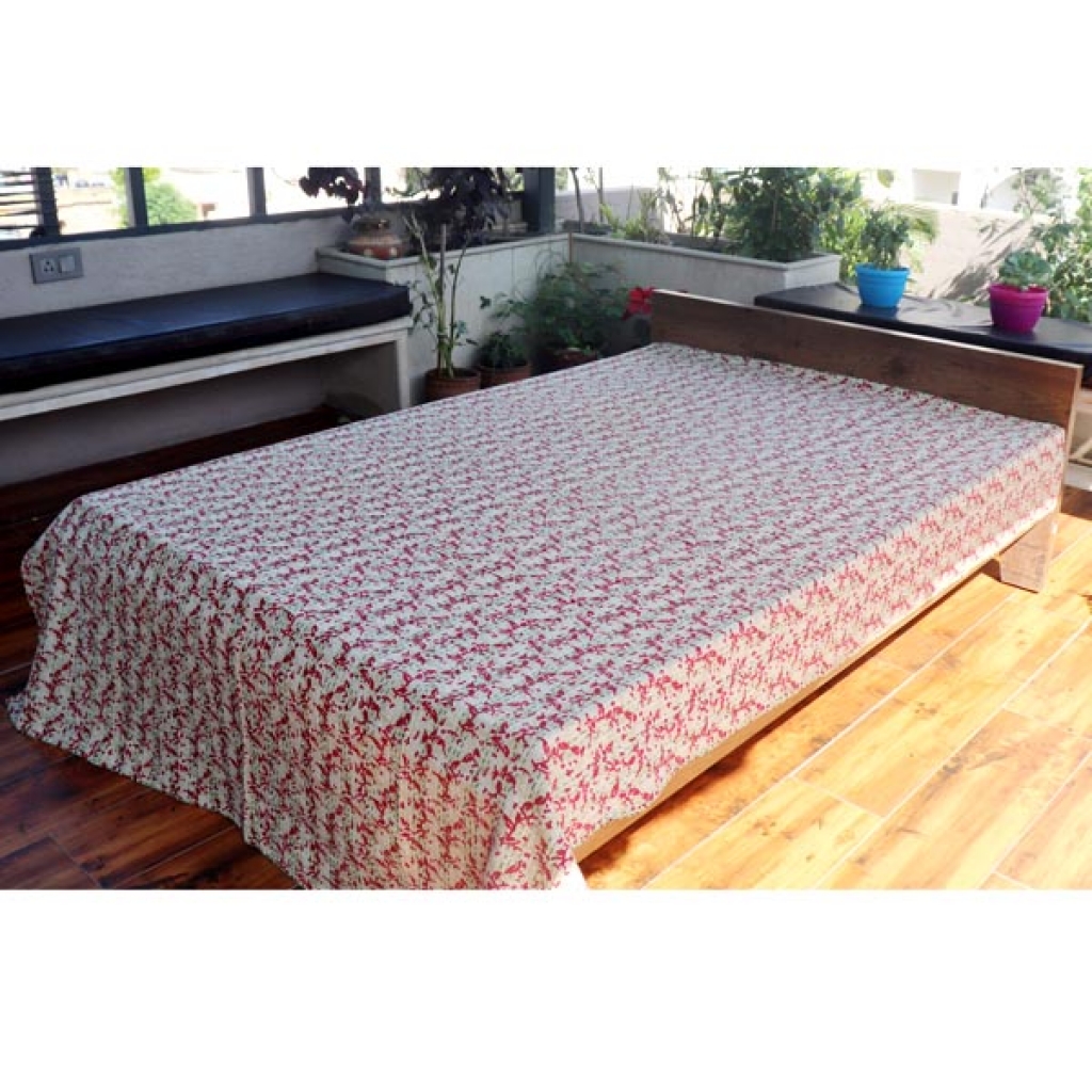 Cotton Kantha Bed Cover Screen Print