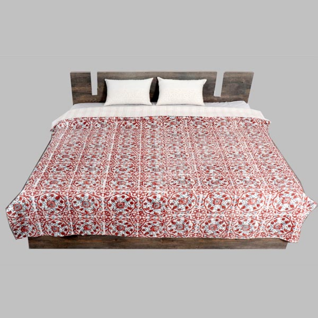 Handmade Cotton Kantha Bed Cover