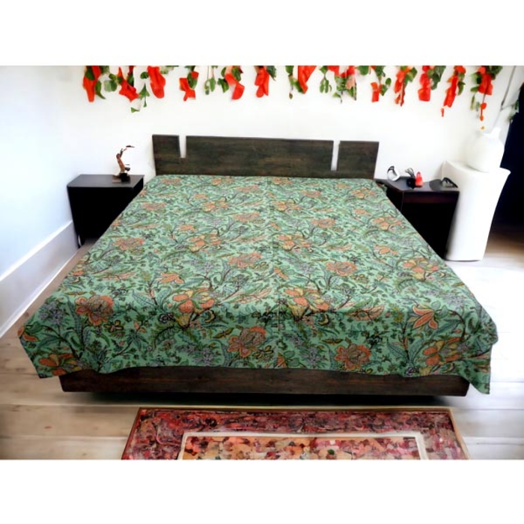 Handmade Cotton Kantha Bed Cover