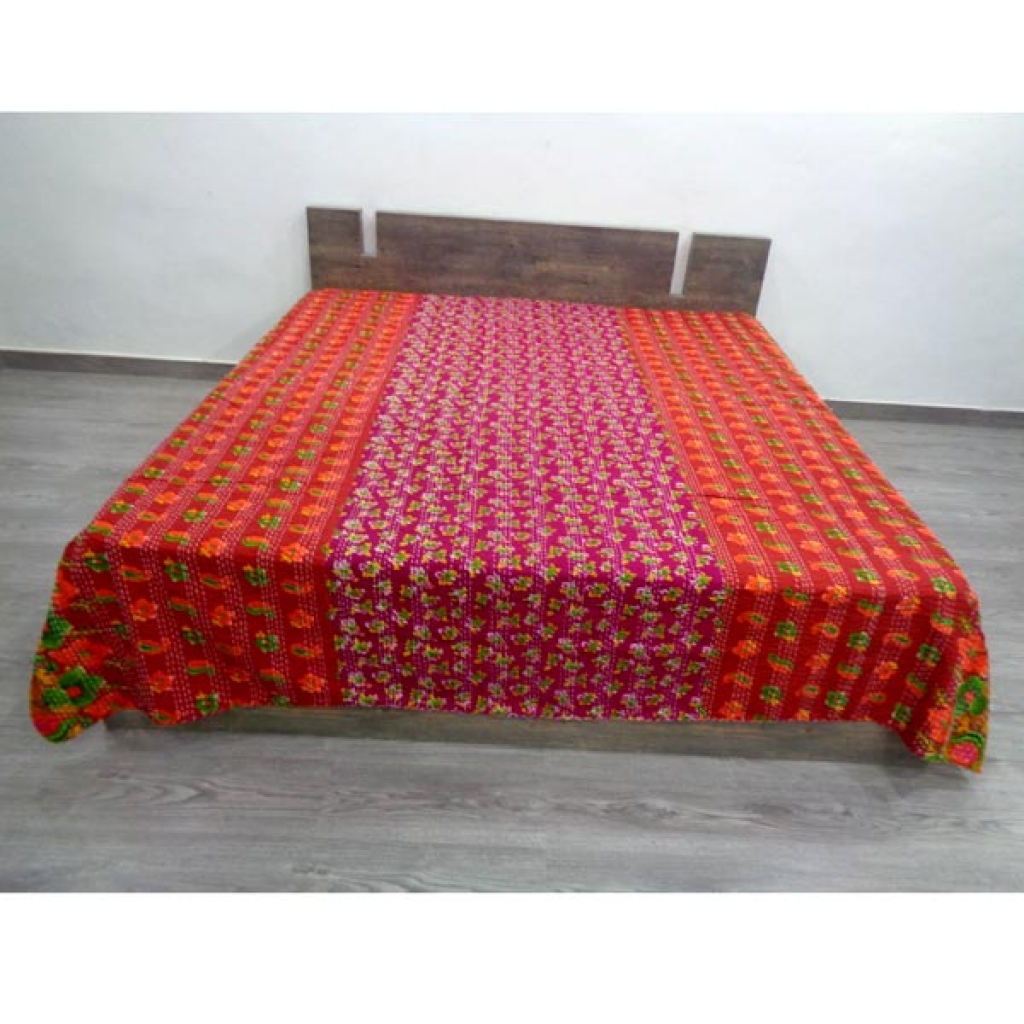 Handmade Cotton Kantha Bed Cover