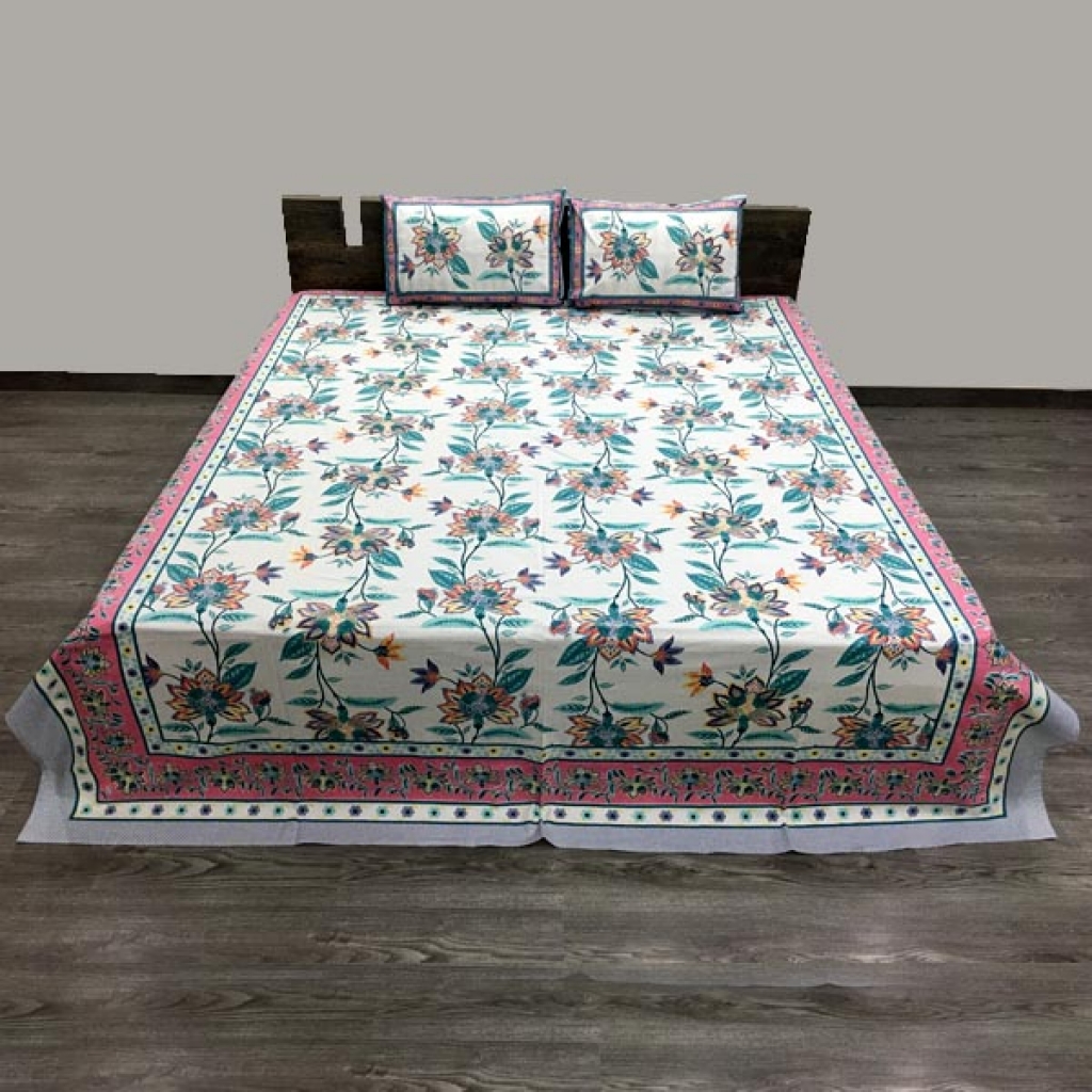 PAKHI PRINTED HANDMADE COTTON BEDSHEET