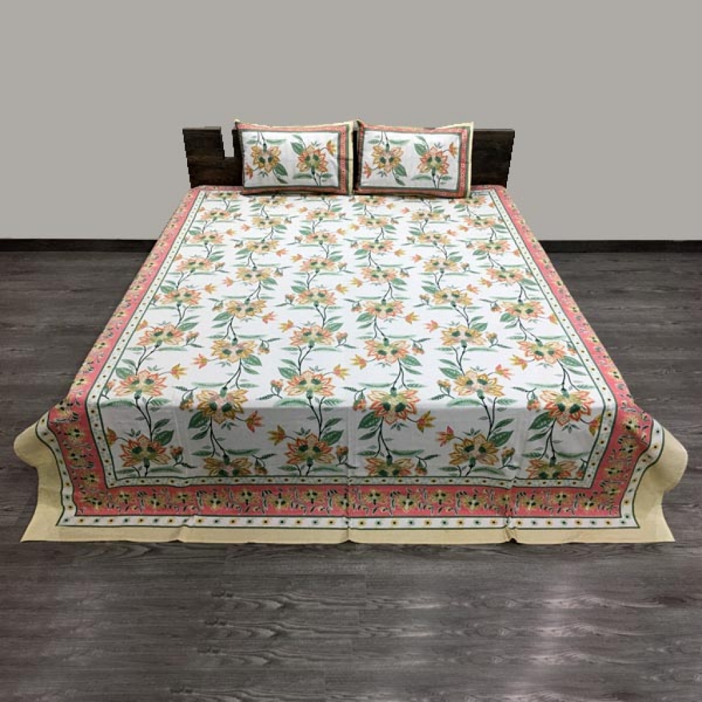 PAKHI PRINTED HANDMADE COTTON BEDSHEET