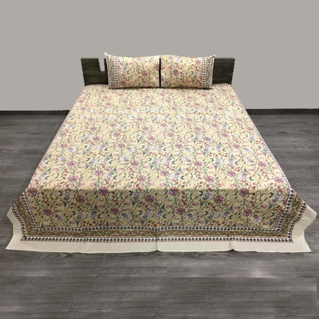 PAKHI PRINTED HANDMADE COTTON BEDSHEET