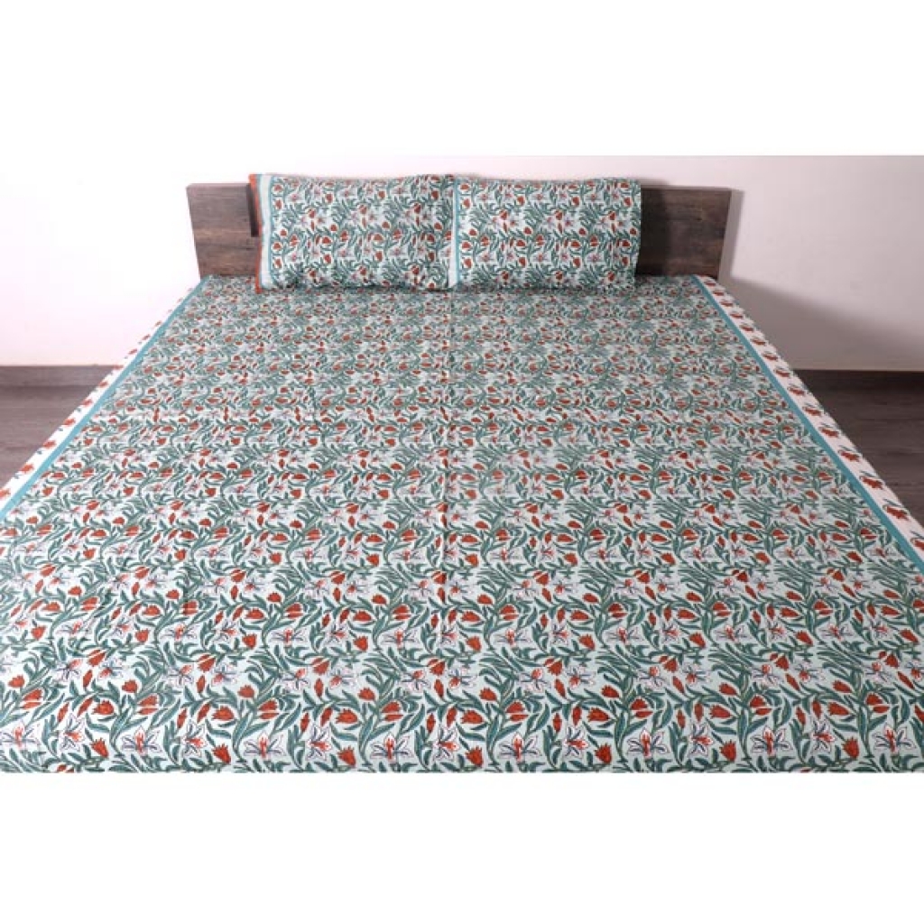 PAKHI PRINTED HANDMADE COTTON BEDSHEET