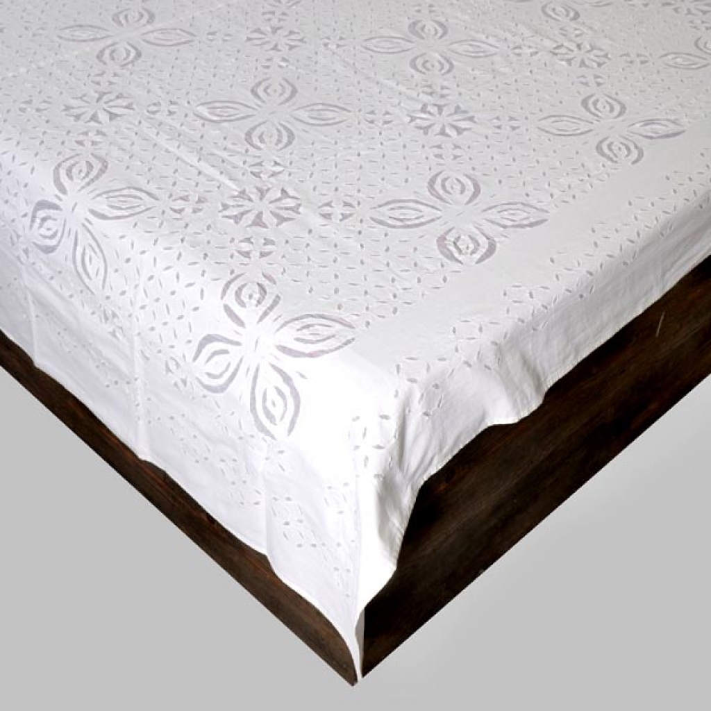 Handmade Antique Design Cut Work Bedsheet