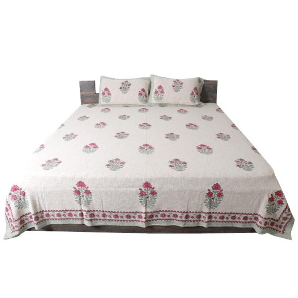 HANDMADE TNT COTTON BLOCK PRINTED BEDCOVER