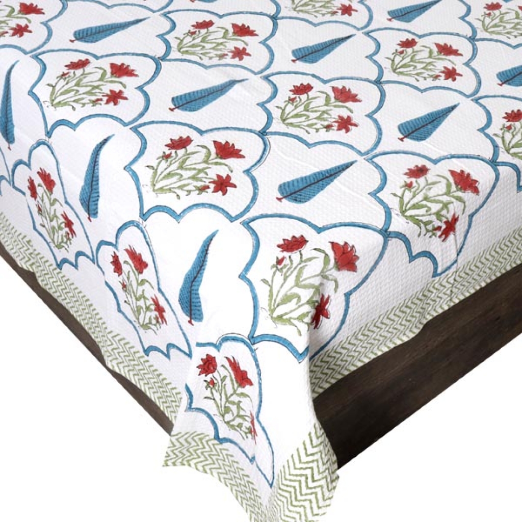 INDIAN WAFFLE COTTON BLOCK PRINTED BEDSHEET