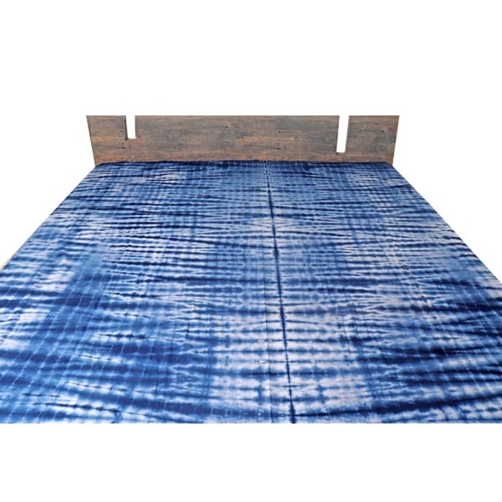 INDIGO TIE DIE PRINT HANDMADE COTTON BEDSHEET