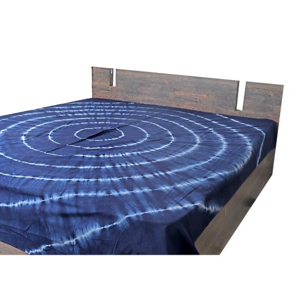 INDIGO TIE DIE PRINT HANDMADE COTTON BEDSHEET