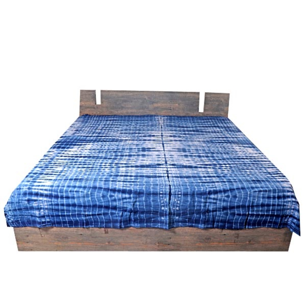 INDIGO TIE DIE PRINT HANDMADE COTTON BEDSHEET