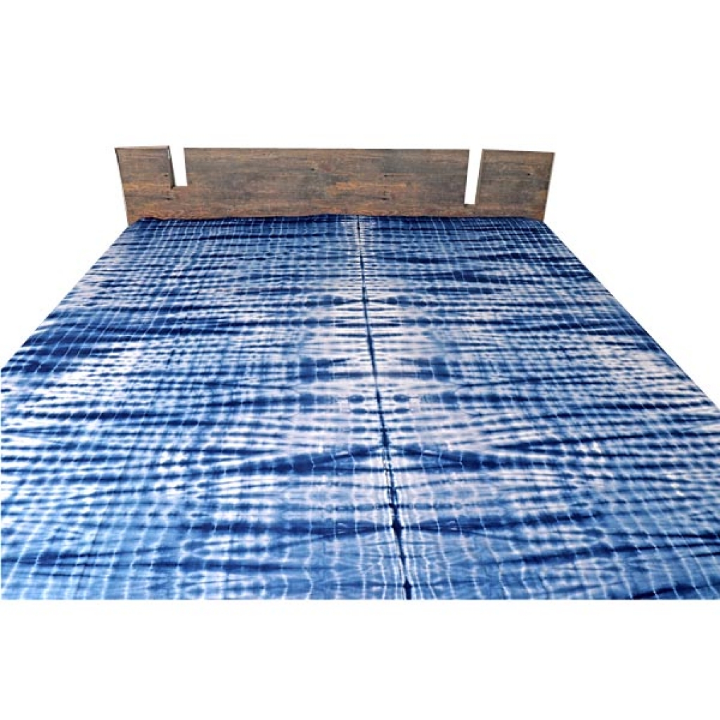 INDIGO TIE DIE PRINT HANDMADE COTTON BEDSHEET