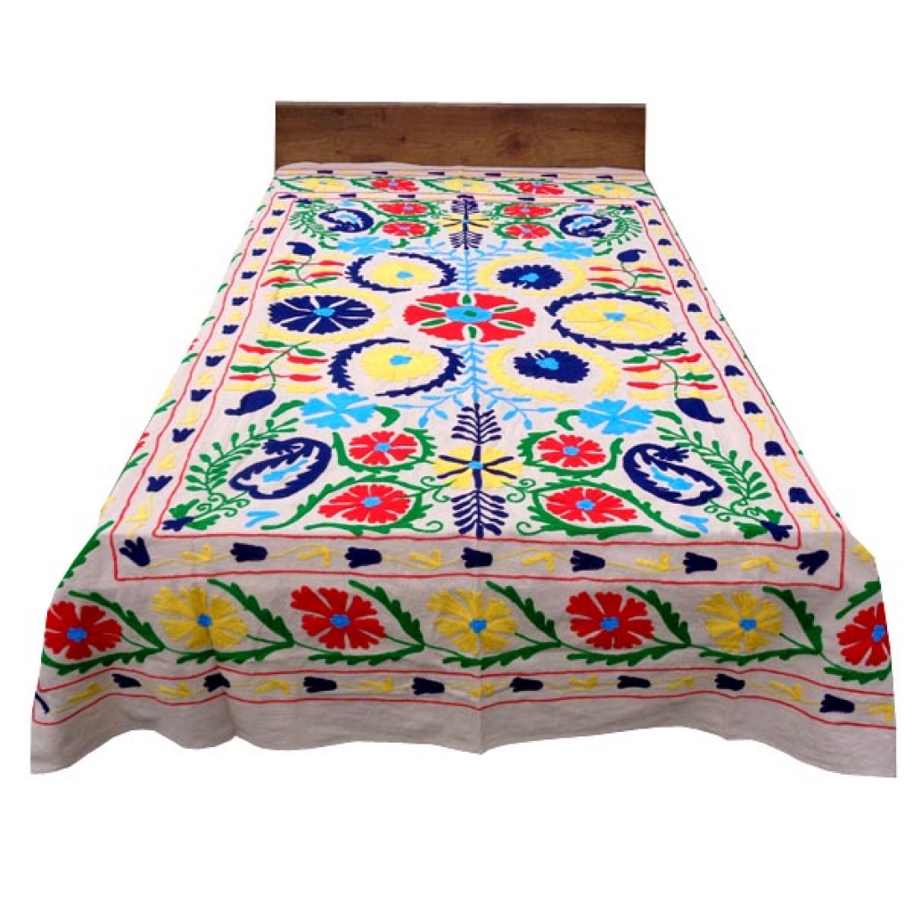 HANDMADE EMBROIDARY WORK COTTON SUZANI BEDCOVER