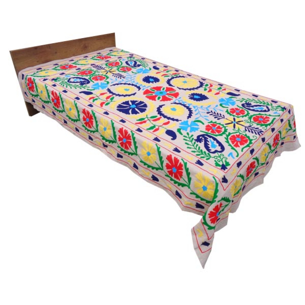 HANDMADE EMBROIDARY WORK COTTON SUZANI BEDCOVER