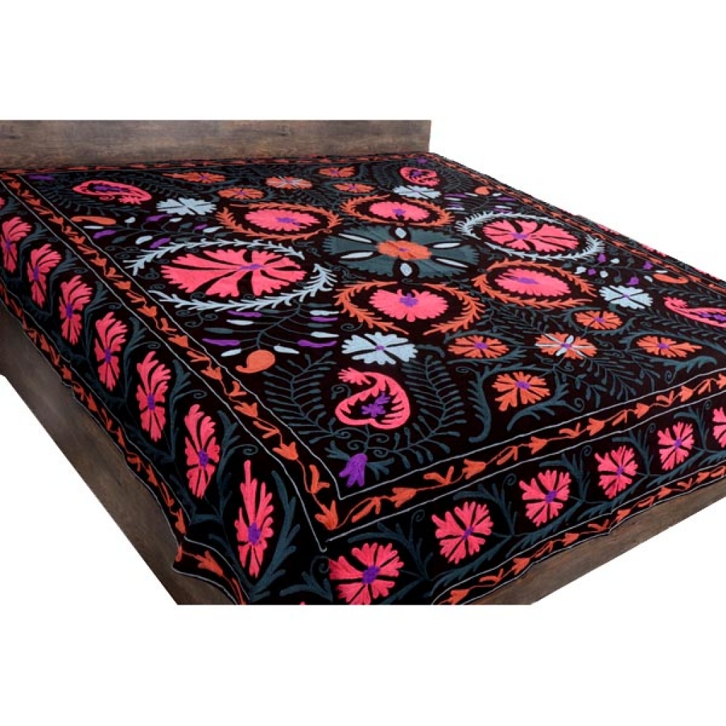 HANDMADE EMBROIDARY WORK COTTON SUZANI BEDCOVER