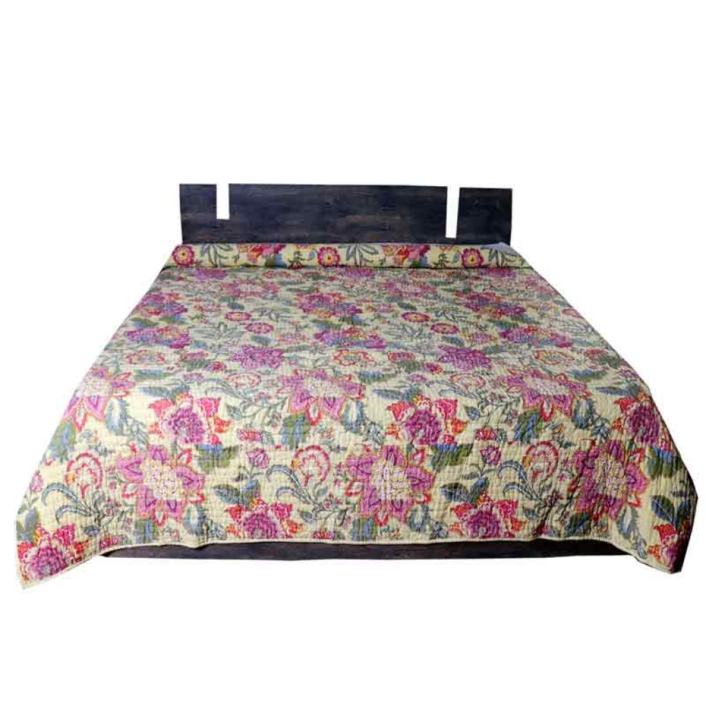 COTTON ALL OVER PRINTED BED QUILTS FOR DECOR HOME