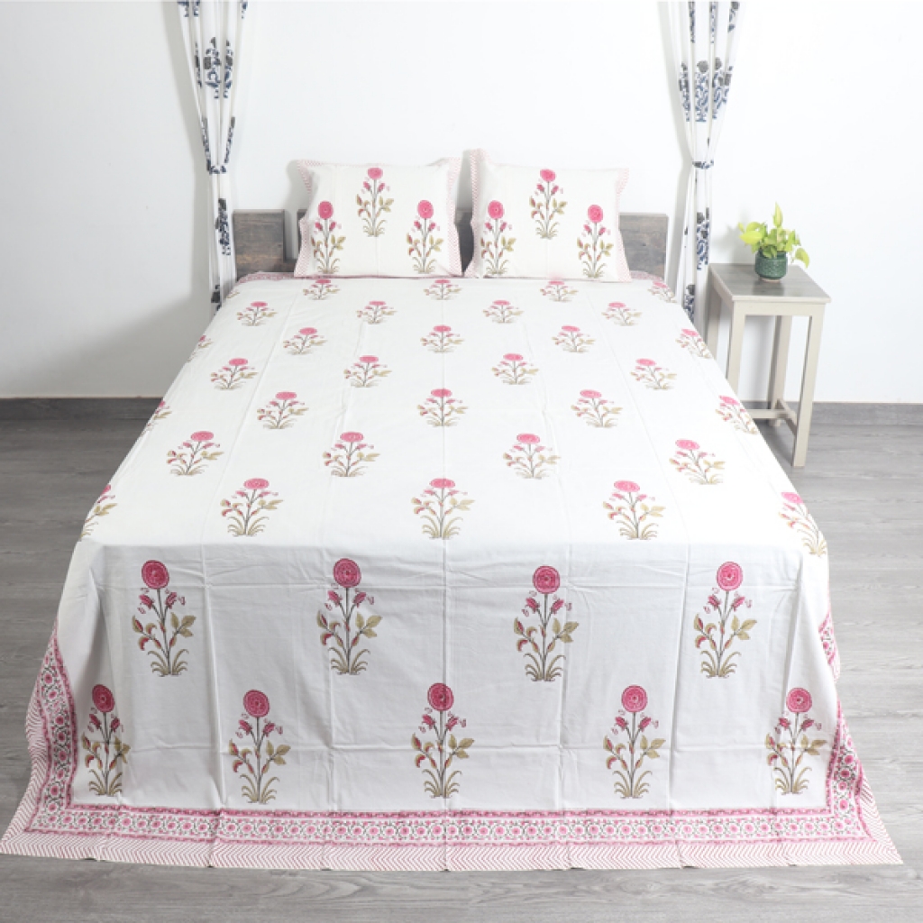 COTTON HANDBLOCK PRINTED BEDSHEETS