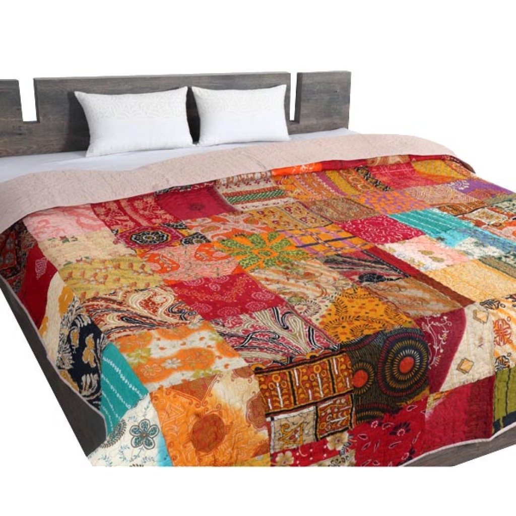 HANDMADE INDIAN PURE COTTON DESIGNER QUILTED